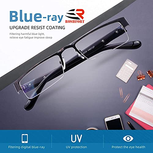 RYNOCHI Anti-Reflective Coating Glasses for Eye Protection UV 400 Half ...